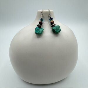 Long turquoise stone earrings